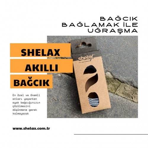 Shelax Siyah Beyaz Takım renkleriyle Butonlu Akıllı Bağcık Butonlu 