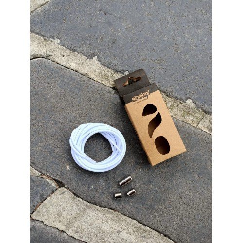 Shelax Düz Beyaz Yuvarlak Metal Butonlu Akıllı Bağcık